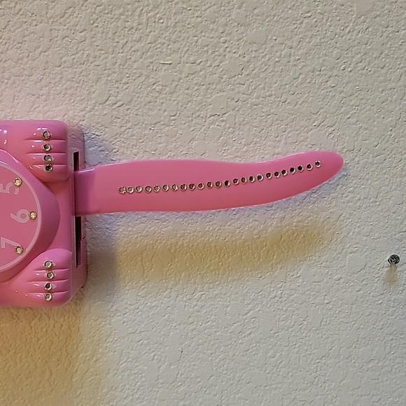 Jeweled Flamingo Pink Kit-Cat Klock clock SUPER RARE Vintage - Picture 6 of 6